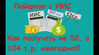 Лайфхак с ИИС! Как получать 104 т.р. и более налоговым вычетом ежегодно!