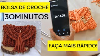 Bolsa de crochê em 30 minutos! Produção Rápida e mais dinheiro no seu Bolso!