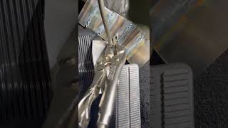 Welding fixing nova gas pedal in car. Welding blanket #car #repair #welding