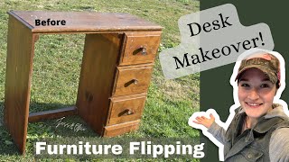 Thrifted Desk Makeover! Furniture Flipping for a Profit!