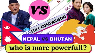 Nepal VS Bhutan country comparison | Bhutan VS Nepal | नेपाल vs भुटान | Area, Military, HDI etc.