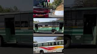 TNSTC bus KSRTC bus and private buses in sharp curve ghat road #drivingskills #bussid