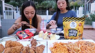 KFC+ CARBO NOODLE MUKBANG with ASIANFOODIEE (and Milo)