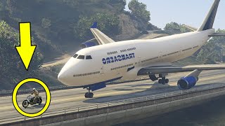 Massive Boeing 747 Thrilling Emergency Landing On Busy Highway GTA 5