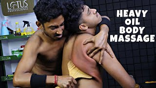 He Received Heavy Oil Massage | Chest Massage by Wooden Tools | Neck Cracking | Head Massage ASMR