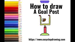 Easy Step Draw Football goal post | #easystepdrawing #football #goalpost #shorts