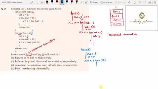 103. GATE-2017 Programming(Abnormal termination) Question and it's detailed solution...