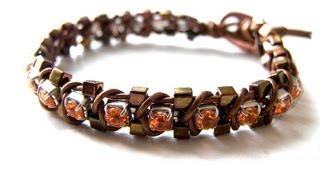 Beading DIY - Leather bracelet using Miyuki beads