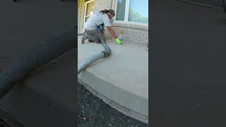 #concreteleveling #satisfying Lifting Large Concrete Porch Alone Using Polyurethane Foam Magic!