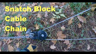 Pulling Shrubs with SNATCH BLOCK/cable/chain & Vehicle (Chevy Truck)