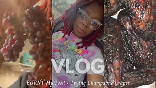 MY FOOD CAUGHT ON FIRE! Dealing w/ Seasonal Depression• Trying Champagne Grapes