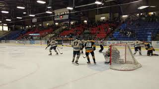 Powell River Kings put pressure on Langley Rivermen during a power play on January 26.