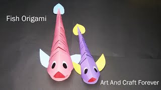 Moving Paper Fish | Origami Fish DIY Craft Idea | Art And Craft forever