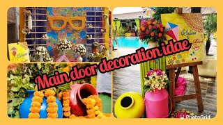 #dresscollection #haldi Main door decoration for haldi rasam