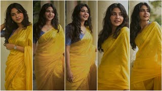 Aishwarya Lekshmi New Beautiful Look In Yellow Saree