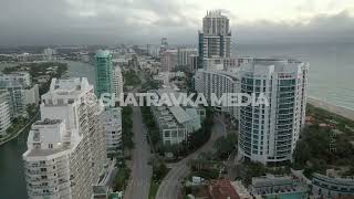 Dark Cloudy North Beach Miami Aerial Stock Footage (February 2021)