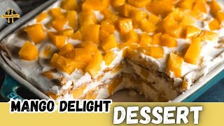 Mango Delight Dessert | Creamy Mango Bread Dessert | @Nishooskitchen