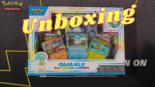 Opening the Pokemon Quaxly Paldea Collection box