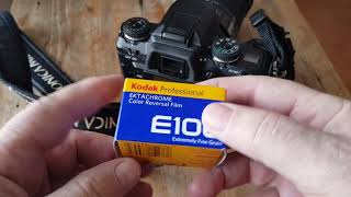 Loading Kodak Ektachrome E100 Color Reversal Film into Minolta Dynax 7 for Photo-walk (20201206)