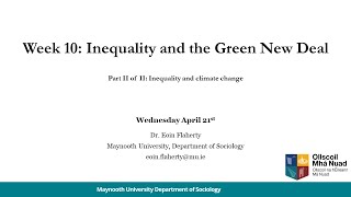 Week 10: Part II of II: Inequality and Climate Change, SO223 2021