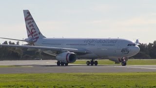 Virgin Australia Airbus A330 sunny takeoff from Adelaide Airport