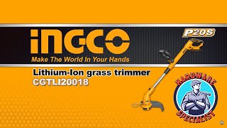 Ingco CGTLI20018 20V Cordless Grass Trimmer