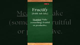 Pronounce FRUCTIFY the right way #shorts #shortsvideo #pronunciation #english #Fructify #viral