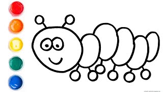 Draw and Coloring a Caterpillar For Kids Step by Step