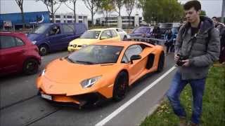 Loud Exhaust Sound Lamborghini Aventador SV - Cars and Coffee Spijkenisse