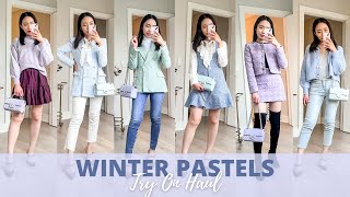 WINTER TRY ON HAUL (ZARA, MANGO, EXPRESS) | How to Style Pastel Colors in the Winter