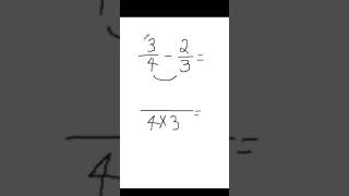 Subtracting fractions using shortcut method #maths