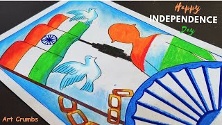 Independence day painting easy| Independence day poster easy and beautiful | 15 August drawing