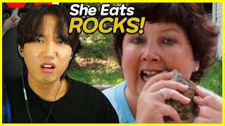 Korean Reacts to "Woman Addicted to eating ROCKS!!"