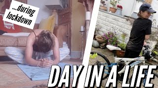 DAY IN A LIFE (during lockdown..) | yoga, skincare, cycling in the rain...