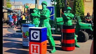 TOY STORY Sarge with Green Army Soldiers Show DRUMS Performance California Adventure Park DisneyLand