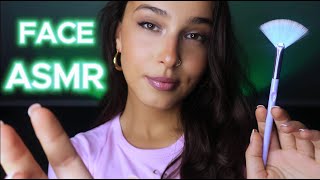 ASMR Touching and Brushing Your Face (covering your eyes, gentle whispering..)