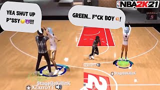 StageBeKillinK vs XZXRRO 1v1 MyCOURT No-Speed Glitch in NBA2K21😳... *gets TOXIC☢️*! *MUST WATCH😱*