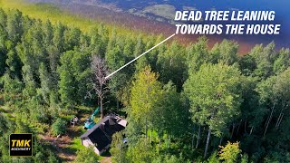 Removing Dead Tree Leaning Towards A Cabin - TMK Grapple Saw