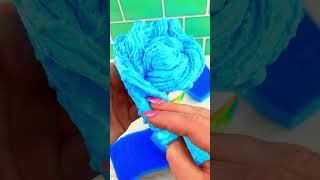 Blue SPONGE Slime Satisfying Video ASMR! 🧽🫧 #shorts #asmr