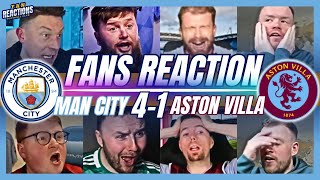 MAN CITY FANS REACTION TO MAN CITY 4-1 ASTON VILLA | PREMIER LEAGUE