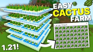 Minecraft EASIEST Cactus Farm - 1000+ Per Hour - 1.21 Tutorial!