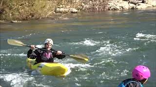 Mit dem Kanu auf dem Fluss der Orb in Herault Frankreich