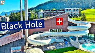 Wasserrutsche in romantischem Bergpanorama - Black Hole im H2Lai Lenzerheide 4K