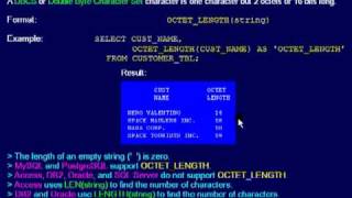 SQL 082 Numeric Scalar, OCTET_LENGTH or How many 8 bits in a string?