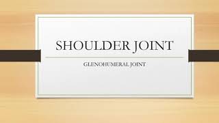 SHOULDER JOINT