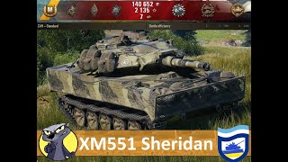 🔵Through the pages of WoTReplays: XM551 Sheridan - Damage: 9000 (FeelMe_Regoooo - Cliff)