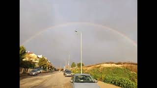 Sunrise and rainbow