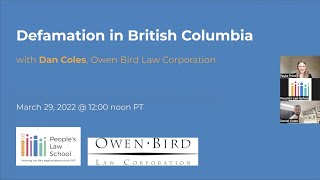 Defamation in British Columbia (Recorded Webinar)