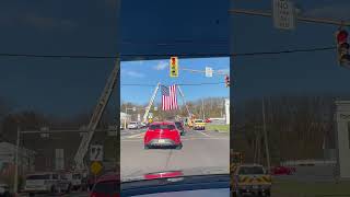 Proud to be an American…… driving through a GIANT FLAG!!! Wtf ! AMERICA !!