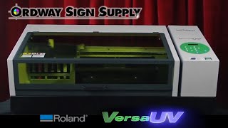 Print on 3D objects with the Roland LEF20 UV flatbed printer from Ordway Sign Supply - 800 967-3929